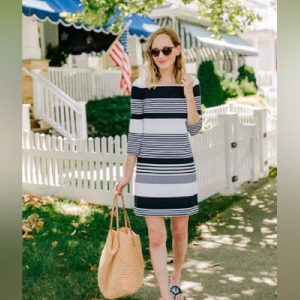 Lily Pulitzer The Bay Dress Blue Midi Honeycomb Jacquard Knit Yarn Dress S